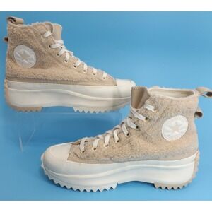 CONVERSE Run Star Hike Platform Shoe Nude Farro Sherpa - Ladies Size 9.5